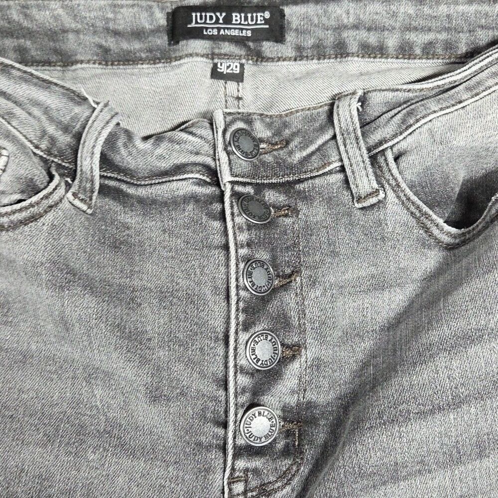 Judy Blue Slim Fit Jeans Women’s 9/29 Gray Stretch Button Fly JB78110GR - Picture 5 of 6
